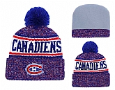 Canadiens Team Logo Blue Pom Knit Hat,baseball caps,new era cap wholesale,wholesale hats